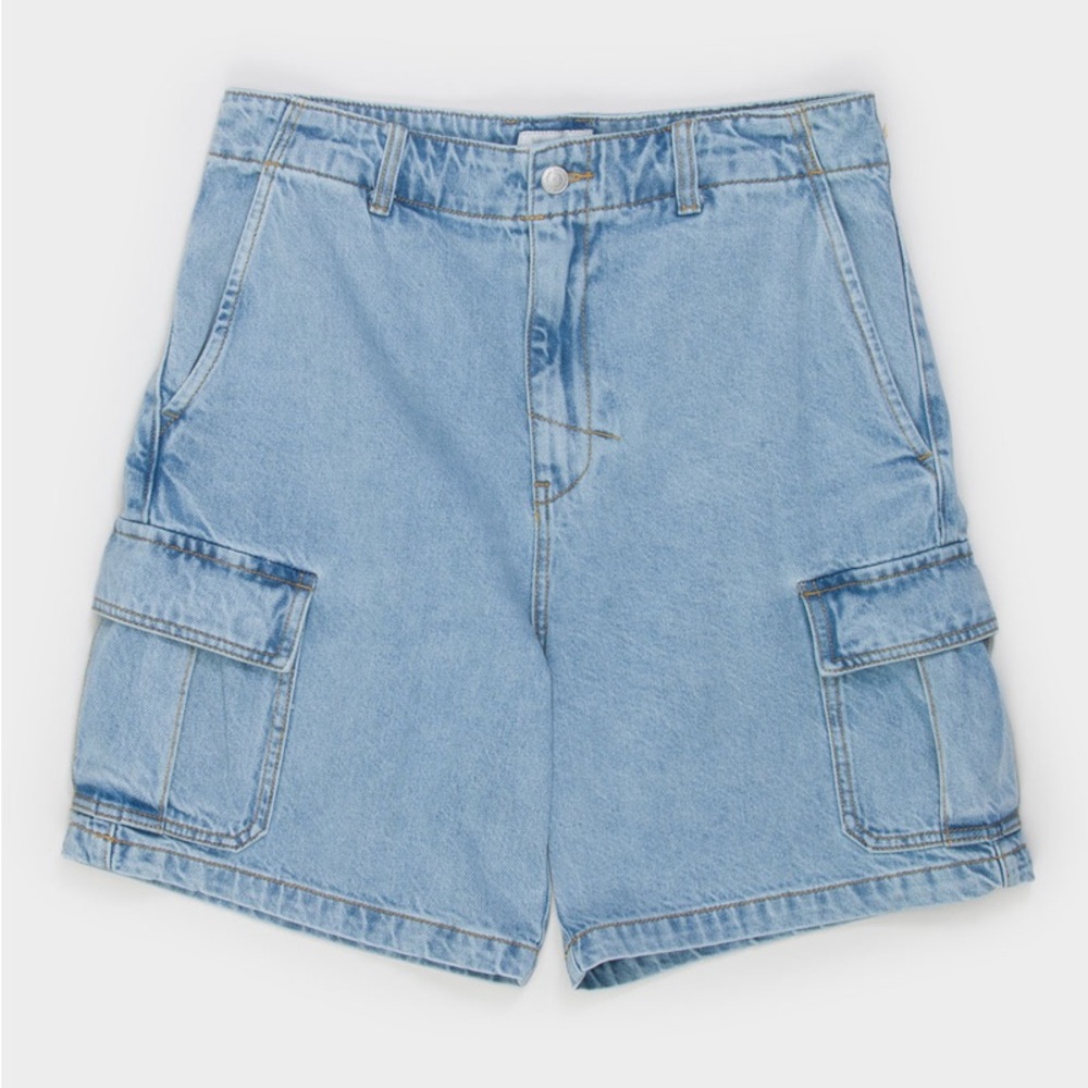 Rhythm Light Blue Denim Cargo Shorts size 28